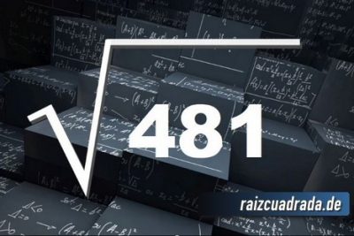 ¿Qué resultado obtenemos al resolver la raíz de 481?