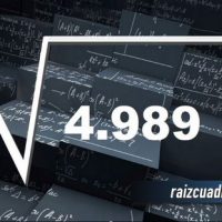 ¿Qué se obtiene al resolver la raíz cuadrada de 4989?