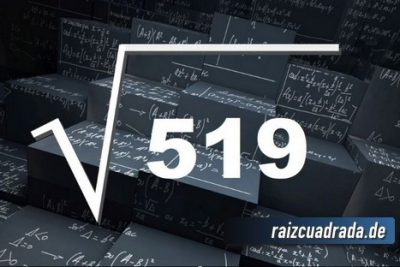Resultado de la raíz cuadrada de 519