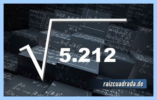 Representación frecuentemente la operación matemática raíz cuadrada de 5212