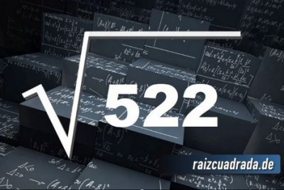 ¿Cuál es el resultado de la raíz de 522?