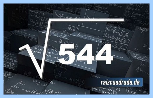 Forma de representar habitualmente la raíz cuadrada del número 544