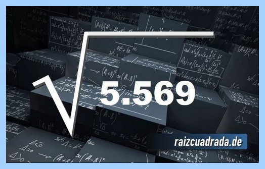 Forma de representar habitualmente la operación matemática raíz del número 5569