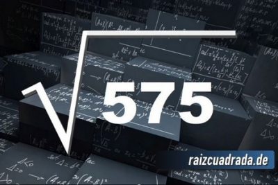 ¿Cuál es el resultado de la raíz de 575?