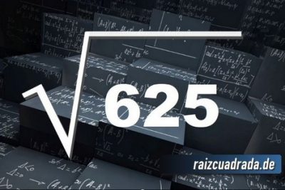 Resultado de la raíz cuadrada de 625