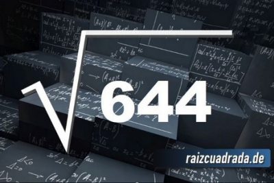 ¿Cuál es el resultado de la raíz cuadrada de 644?
