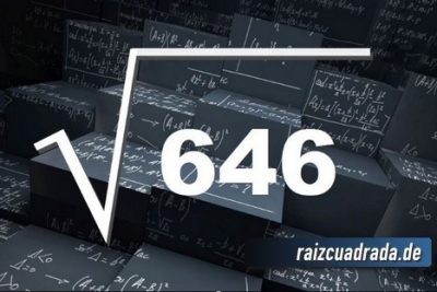 Resultado de la raíz cuadrada de 646