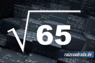 ¿Qué resultado obtenemos al resolver la raíz cuadrada de 65?
