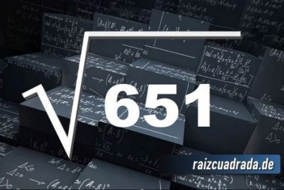 Resultado de la raíz de 651