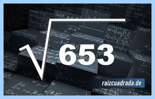 Forma de representar frecuentemente la operación raíz del número 653