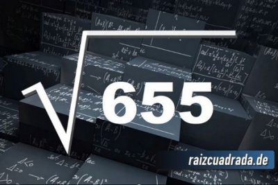 ¿Qué resultado obtenemos al resolver la raíz cuadrada de 655?
