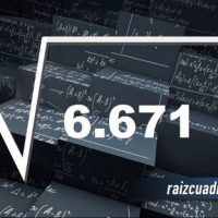 Resultado de la raíz de 6671