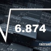 ¿Qué resultado obtenemos al resolver la raíz de 6874?