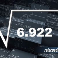 ¿Cuál es el resultado de la raíz cuadrada de 6922?