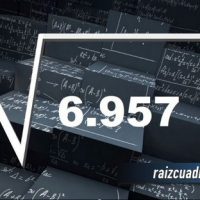 ¿Cuál es la raíz de 6957?