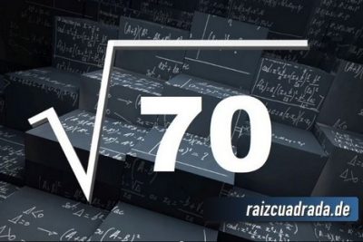 ¿Qué resultado obtenemos al resolver la raíz cuadrada de 70?
