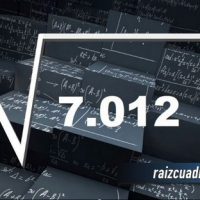 ¿Qué resultado obtenemos al resolver la raíz de 7012?