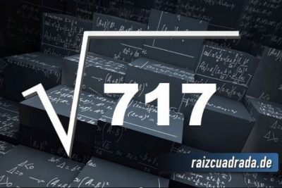 ¿Cuál es el resultado de la raíz cuadrada de 717?