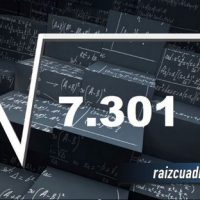 ¿Qué resultado obtenemos al resolver la raíz cuadrada de 7301?
