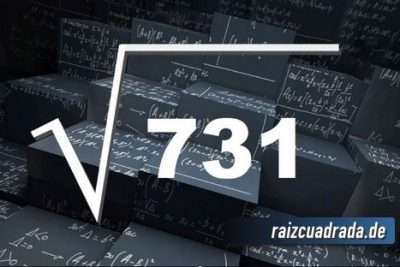Resultado de la raíz de 731