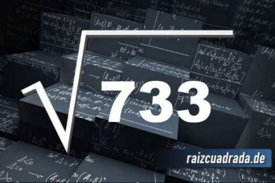 Resultado de la raíz cuadrada de 733