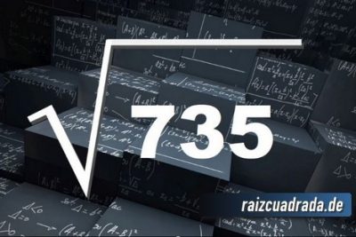 Resultado de la raíz cuadrada de 735