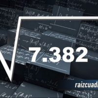 ¿Qué se obtiene al resolver la raíz cuadrada de 7382?