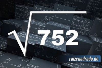 Resultado de la raíz cuadrada de 752