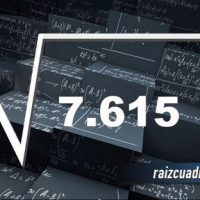 Resultado de la raíz de 7615