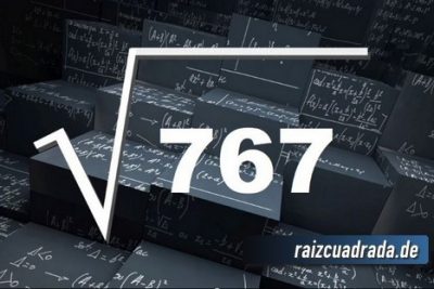¿Qué se obtiene al resolver la raíz de 767?