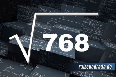Resultado de la raíz cuadrada de 768