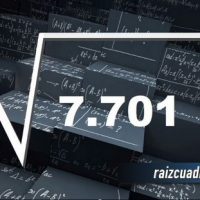 ¿Qué resultado obtenemos al resolver la raíz cuadrada de 7701?