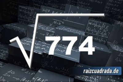 ¿Qué se obtiene al resolver la raíz cuadrada de 774?