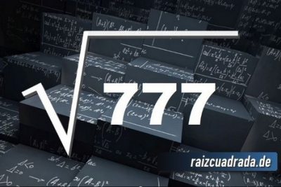 ¿Qué resultado obtenemos al resolver la raíz cuadrada de 777?