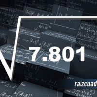 ¿Qué resultado obtenemos al resolver la raíz de 7801?