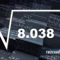 ¿Qué resultado obtenemos al resolver la raíz cuadrada de 8038?