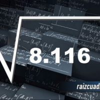 Resultado de la raíz cuadrada de 8116