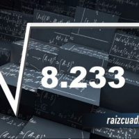 ¿Qué se obtiene al resolver la raíz cuadrada de 8233?