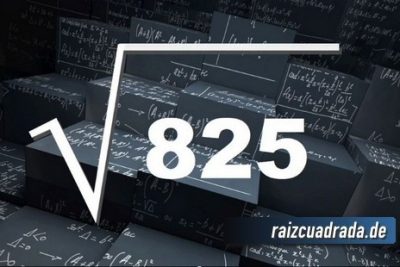 Resultado de la raíz de 825