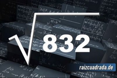 ¿Cuál es el resultado de la raíz de 832?