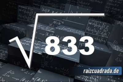 Resultado de la raíz de 833