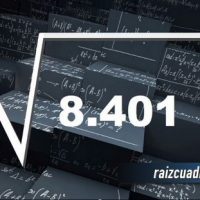 ¿Qué resultado obtenemos al resolver la raíz de 8401?