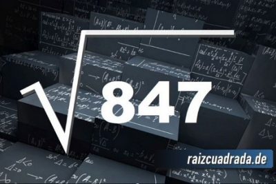 ¿Cuál es el resultado de la raíz de 847?