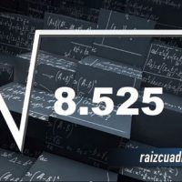 Resultado de la raíz de 8525