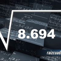 ¿Qué resultado obtenemos al resolver la raíz de 8694?