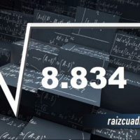 Resultado de la raíz de 8834