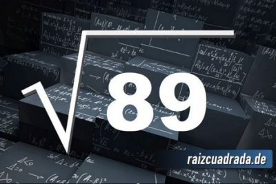 ¿Qué resultado obtenemos al resolver la raíz de 89?