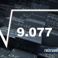 Resultado de la raíz de 9077