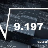 ¿Qué se obtiene al resolver la raíz cuadrada de 9197?