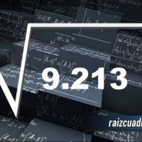 ¿Cuál es el resultado de la raíz de 9213?